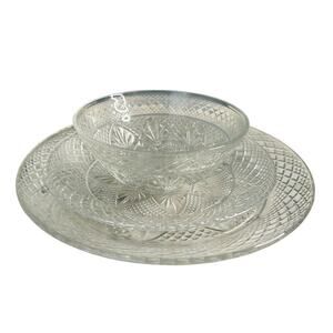 Cristal D'Arques Durand Vintage Set (1) Dinner (1) Lunch Plate (1) Bowl New